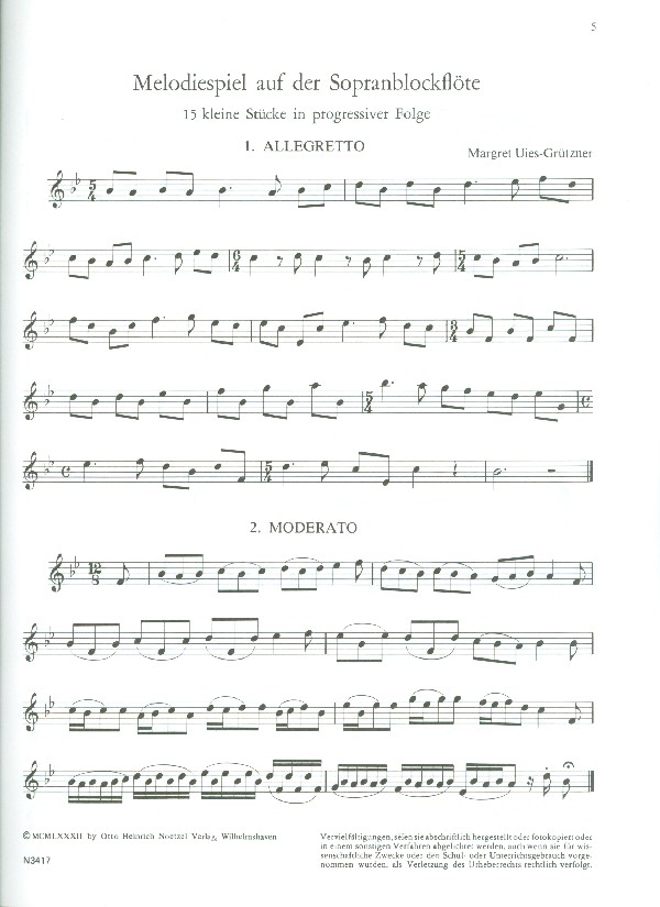 Melodiespiel auf der Sopranblockflöte