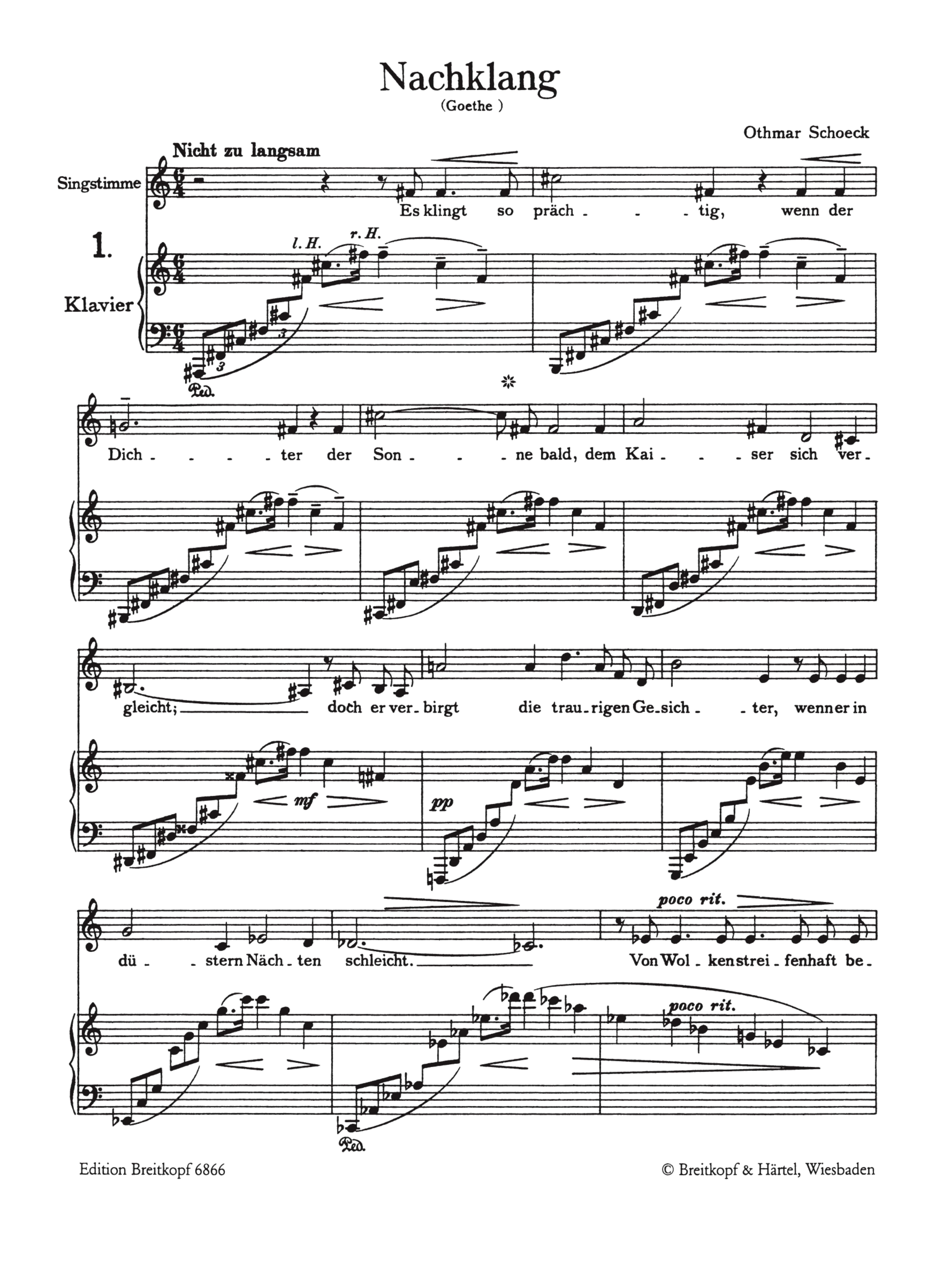 Lieder aus dem Westöstlichen Diwan von Goethe op.19b