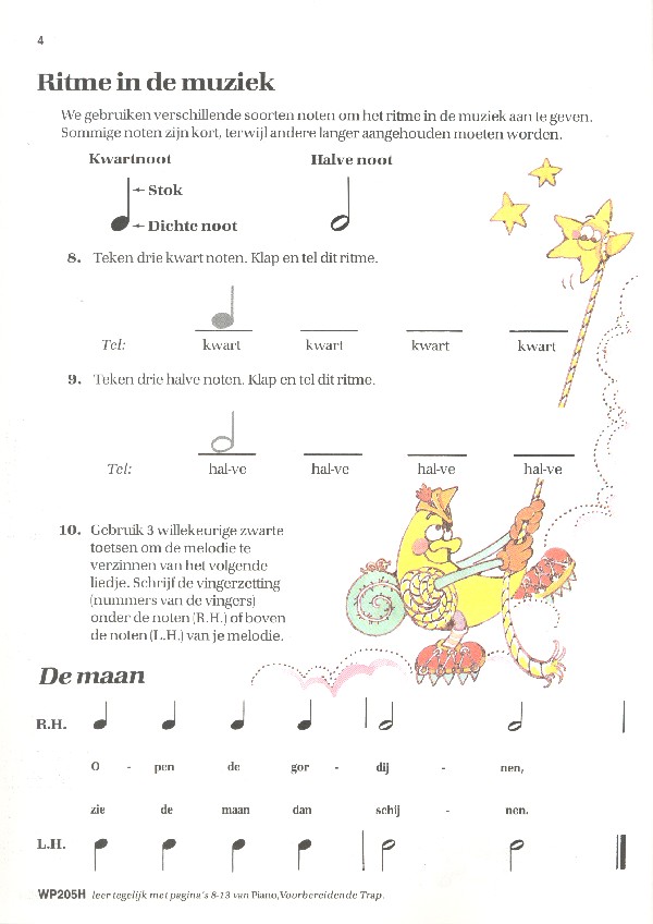 Piano Onderwijs voorbereidende Trap - Theorie