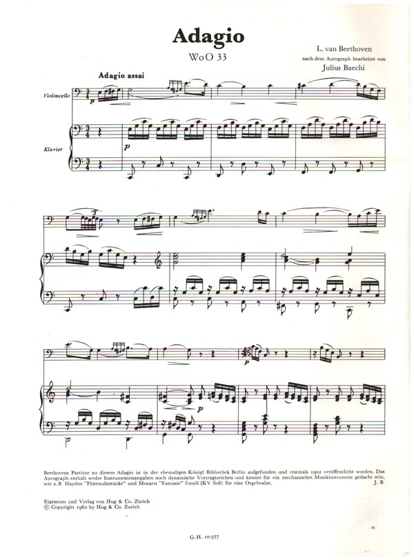 Adagio C-Dur WoO33 für