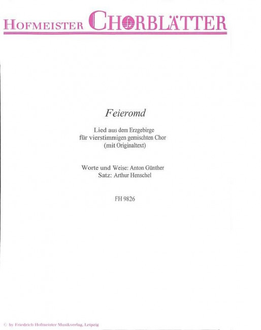 Feieromd (Dialektfassung)