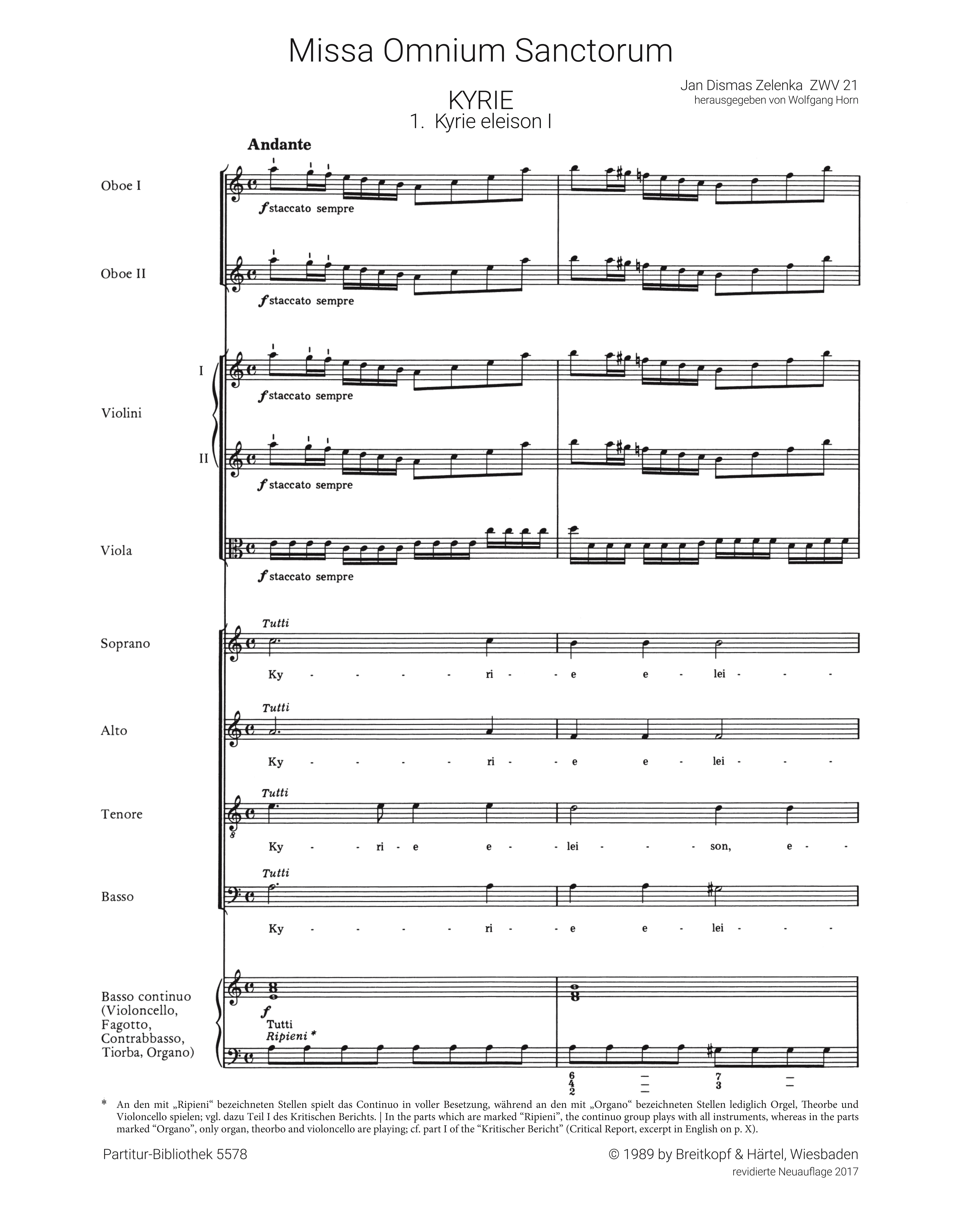 Missa omnium Sanctorum a-Moll ZWV21