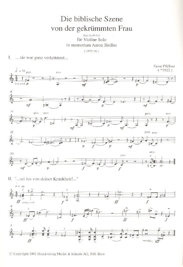 Die biblische Szene von der gekrümmten