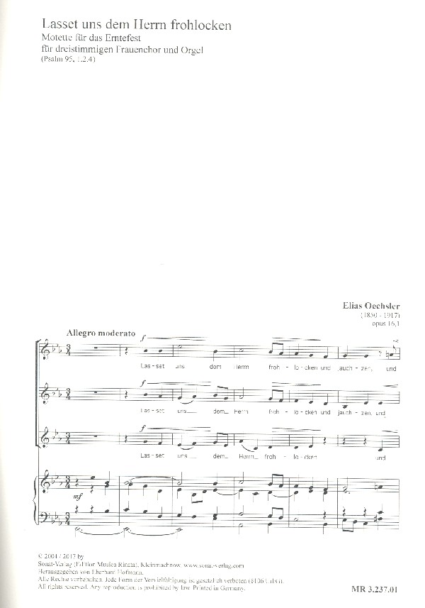 Lasset uns dem Herrn frohlocken