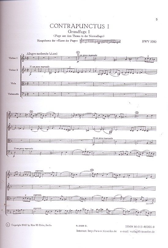 Die Kunst der Fuge BWV1080