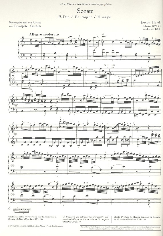 Sonate F-Dur Hob.XVI:23