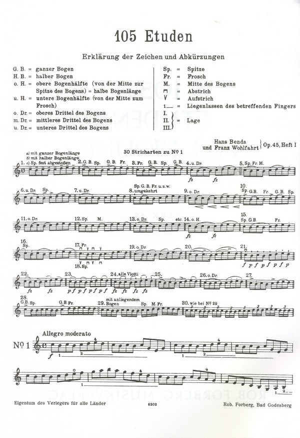 105 Etüden op.45 Band 1 (Nr.1-36)