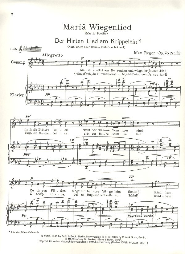 Mariä Wiegenlied op.76,52