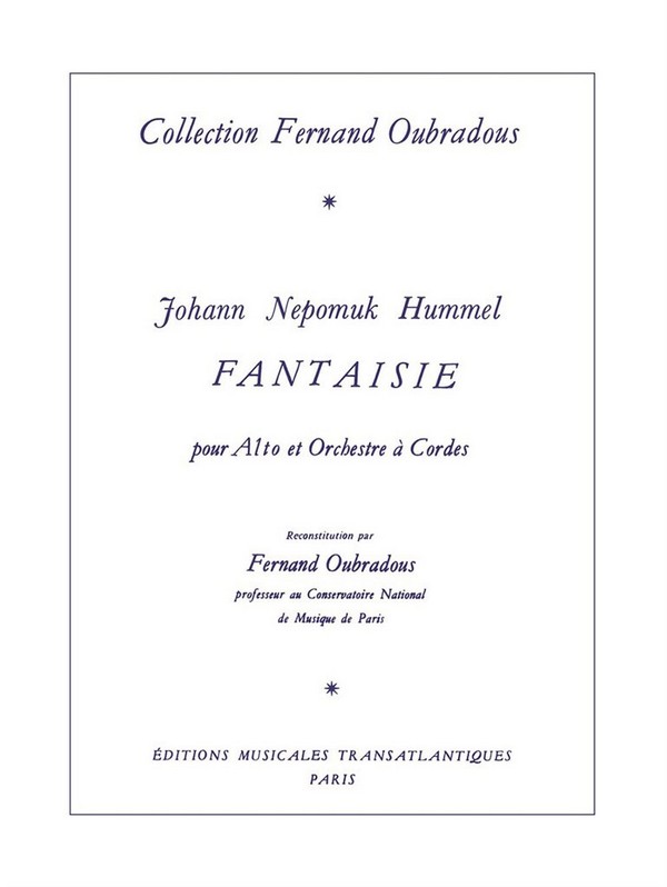Fantaisie pour alto et orchestre à cordes