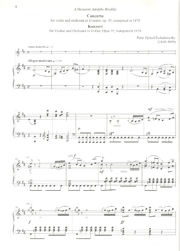 Konzert D-Dur op.35 für Violine und Orchester