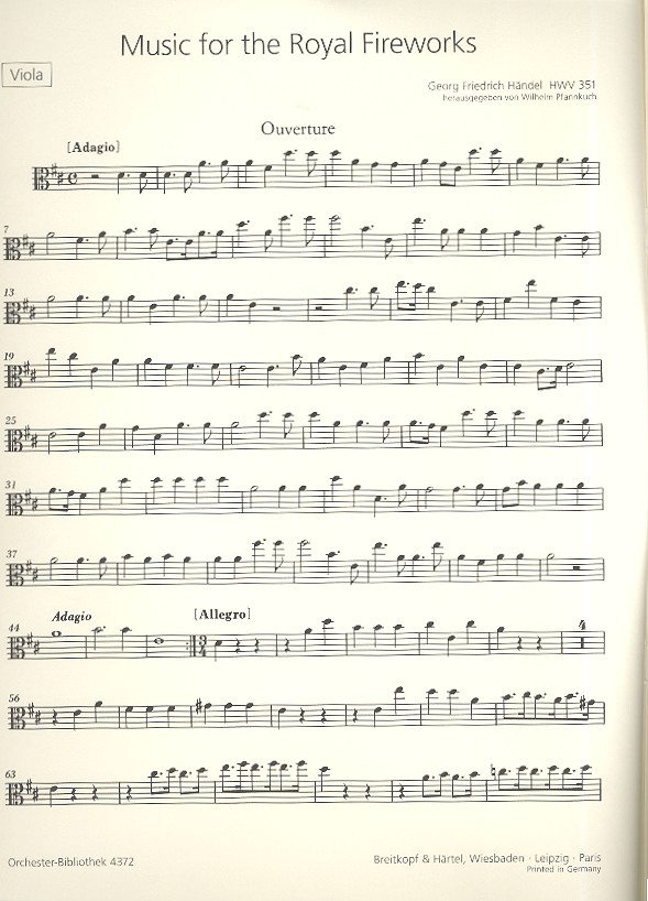 Feuerwerksmusik D-Dur HWV351