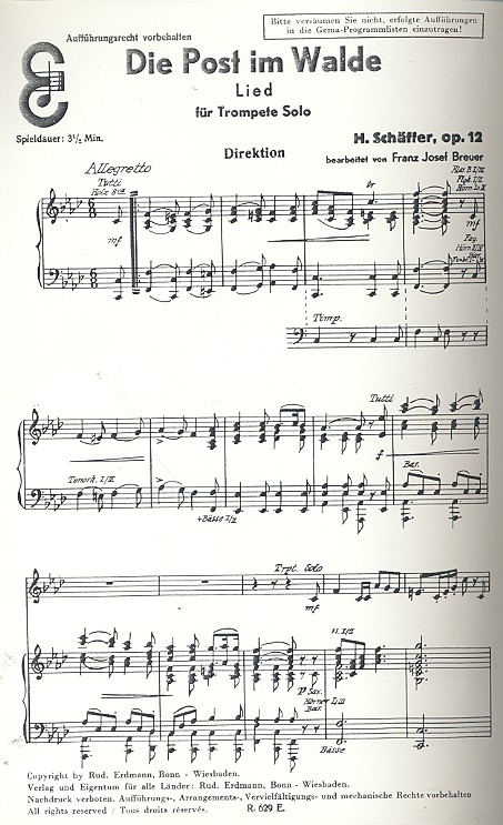 Die Post im Walde op.12 Lied
