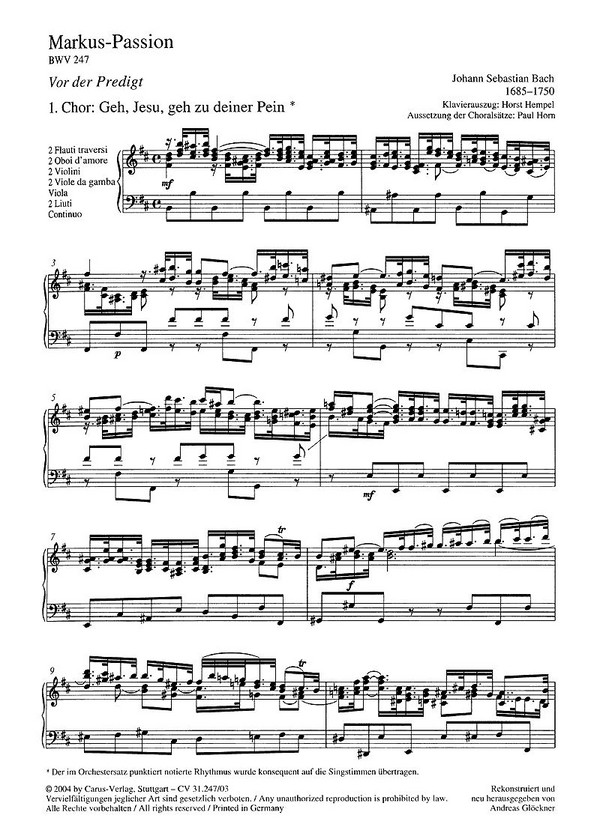 Markuspassion BWV247