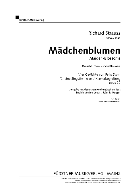 Kornblumen op. 22,1