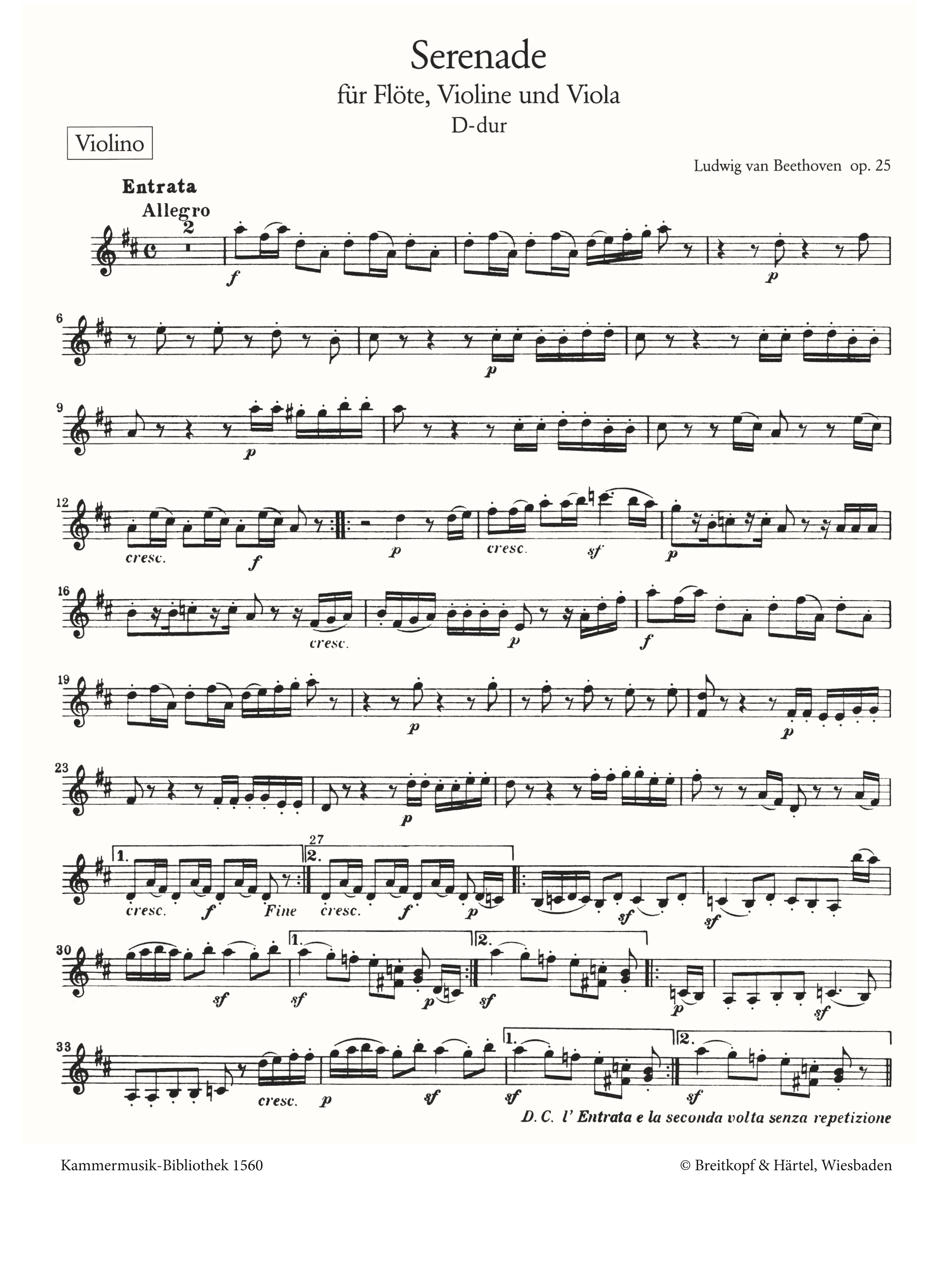 Serenade D-Dur op.25