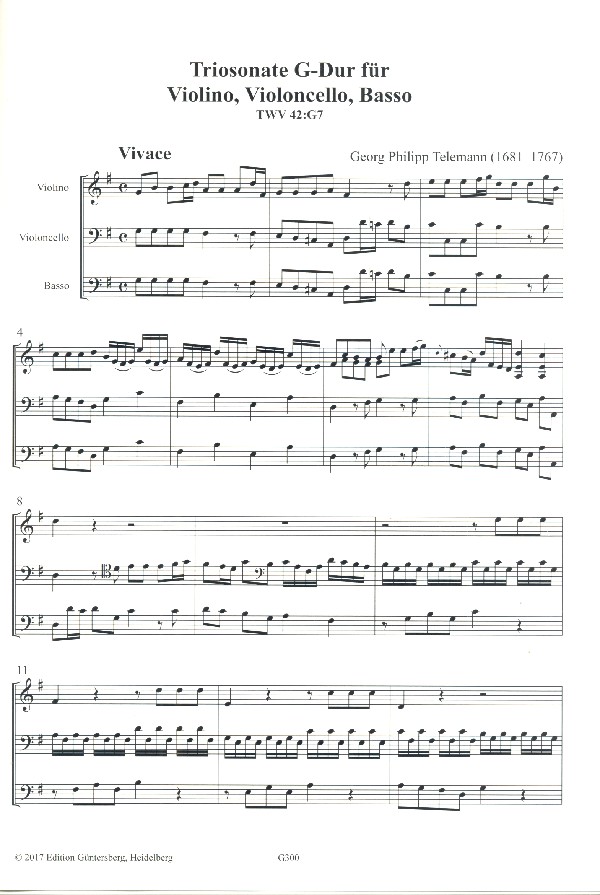 Sonate G-Dur TWV42:G7
