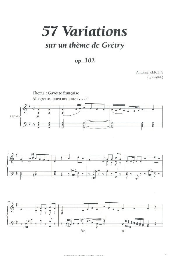 57 Variations sur un thème de Grétry p.102