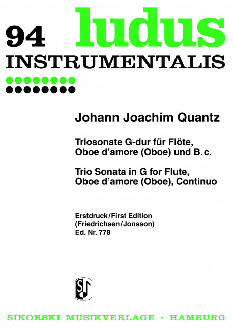 Triosonate G-Dur für Flöte,
