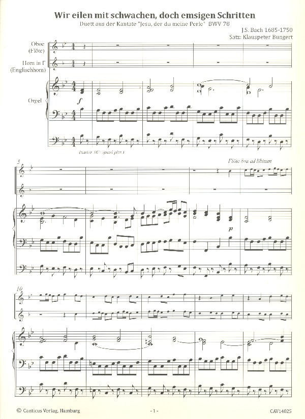 Wir eilen mit schwachen doch emsigen Schritten BWV78