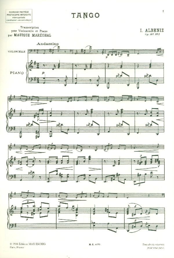 Tango op.165,2 extrait de la suite