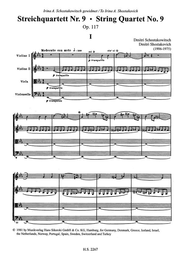 Streichquartette Nr.9 op.117 und Nr.10 op.118