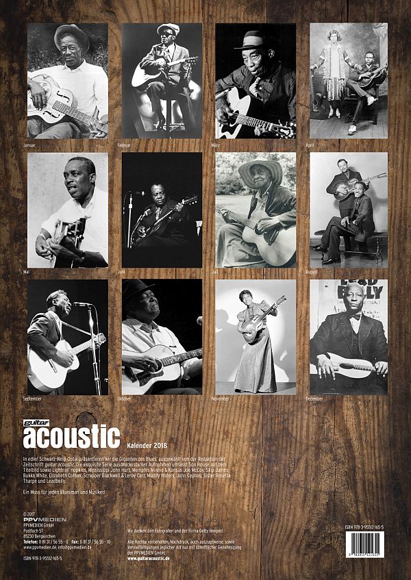 Guitar Acoustic Blues Kalender 2018