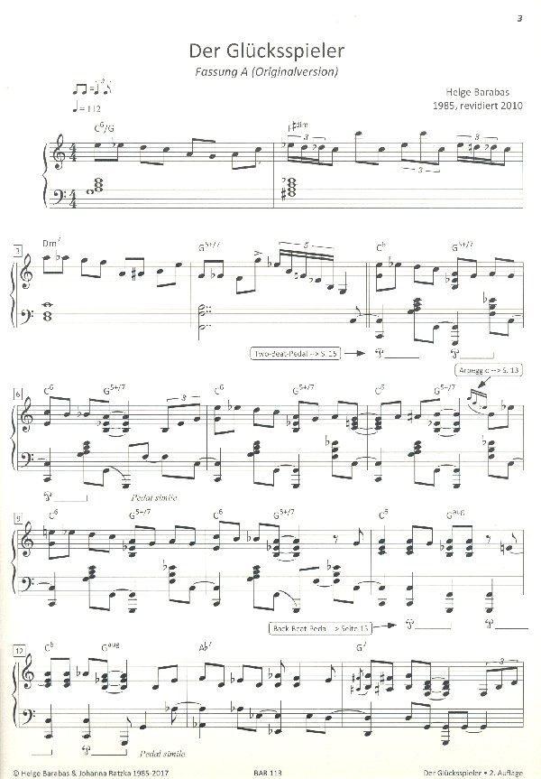 Der Glücksspieler (mit vereinfachter Fassung zum Üben):