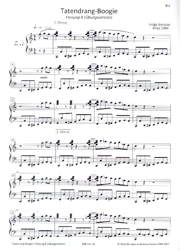 Tatendrang-Boogie (Übungsversionen):
