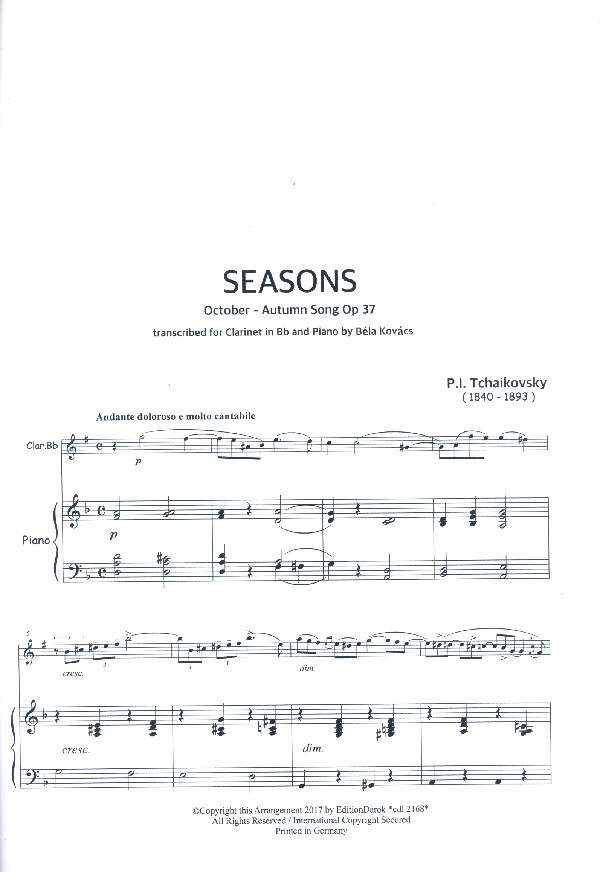 Oktober - Herbstlied op.37,10