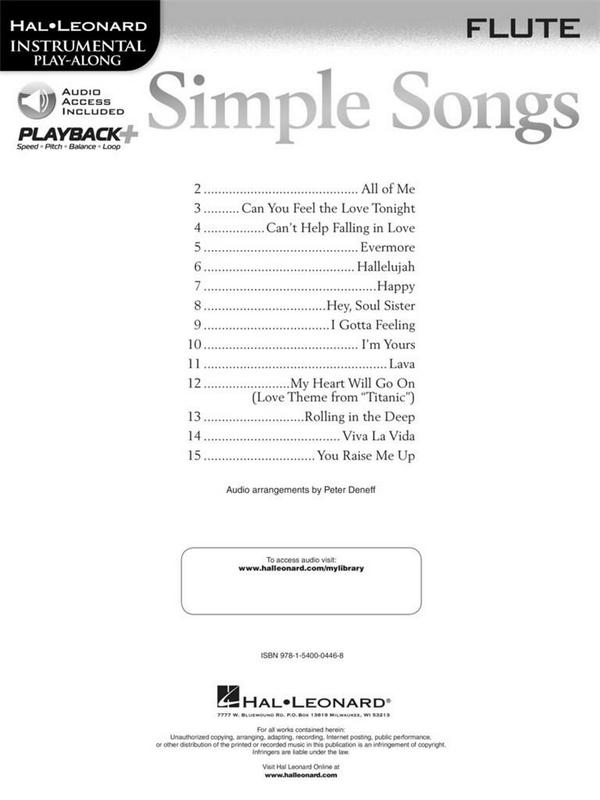 Simple Songs (+Online Audio Access):