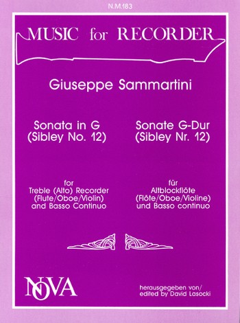 Sonata G major for treble recorder