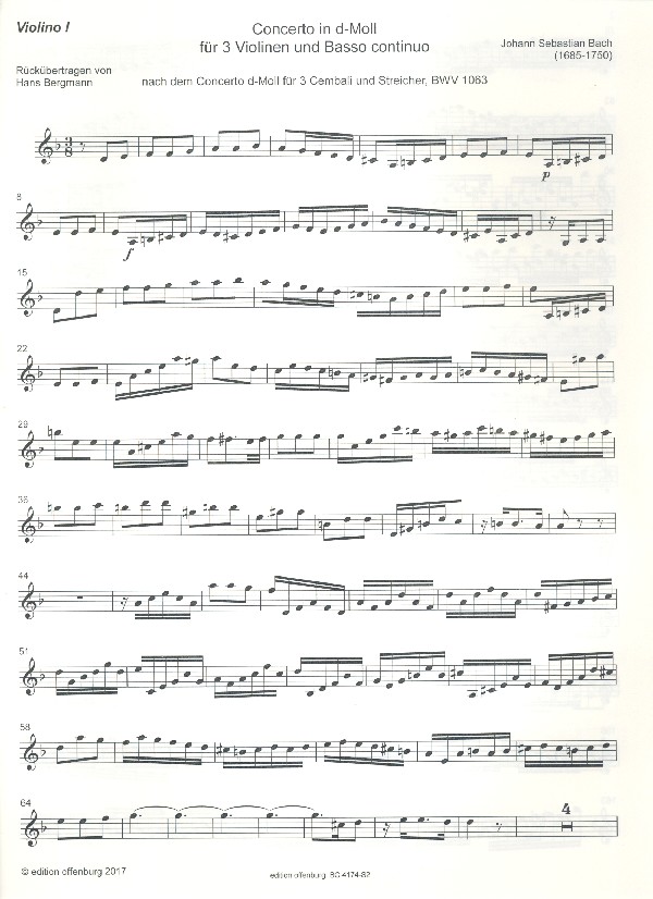 Konzert d-Moll nach BWV1063