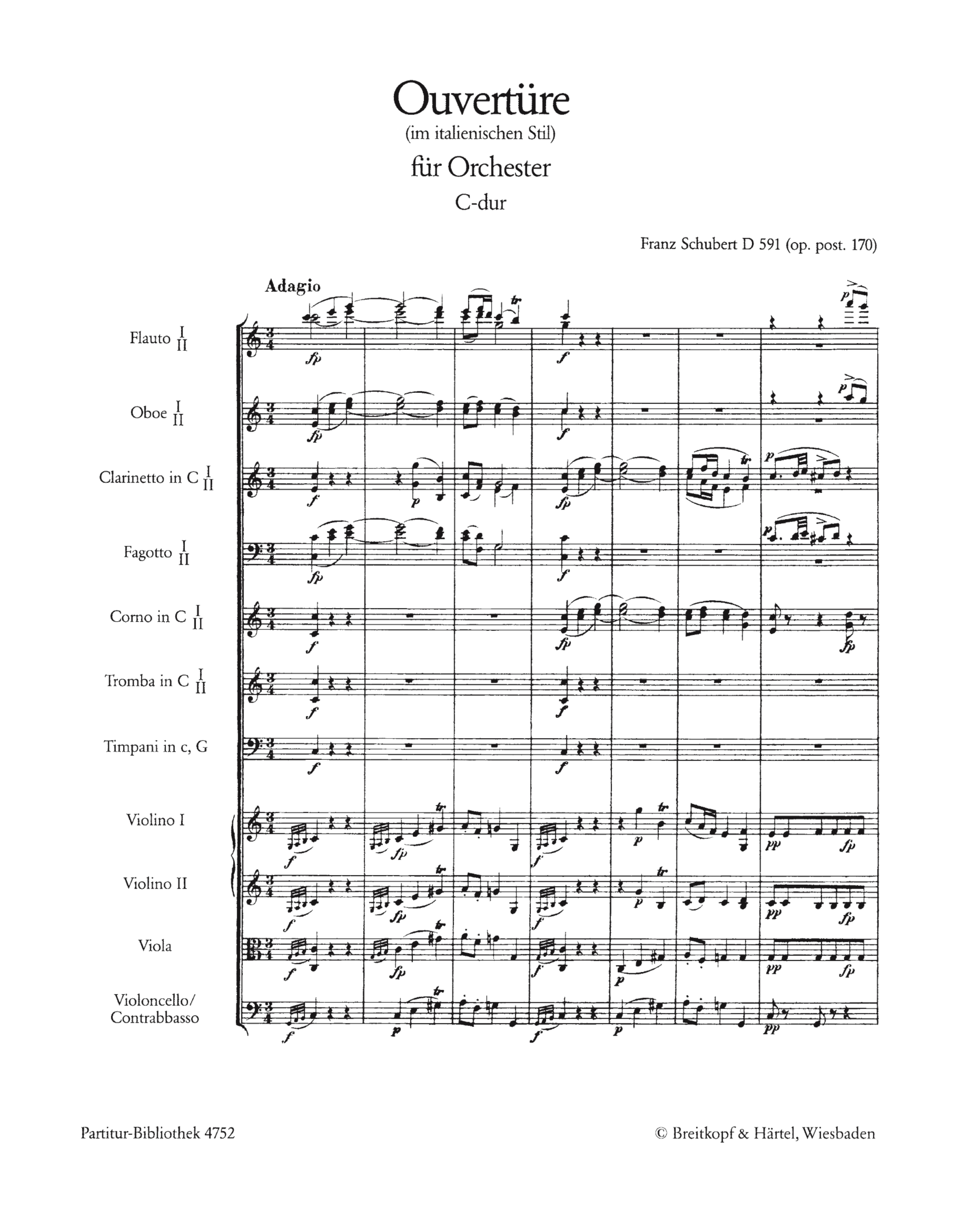 Ouvertüre im italienischen Stil C-Dur op.posth.170 D591