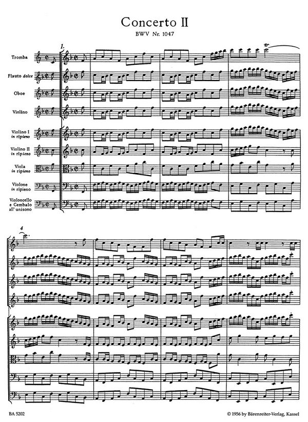 Brandenburgisches Konzert D-Dur Nr.2 BWV1047