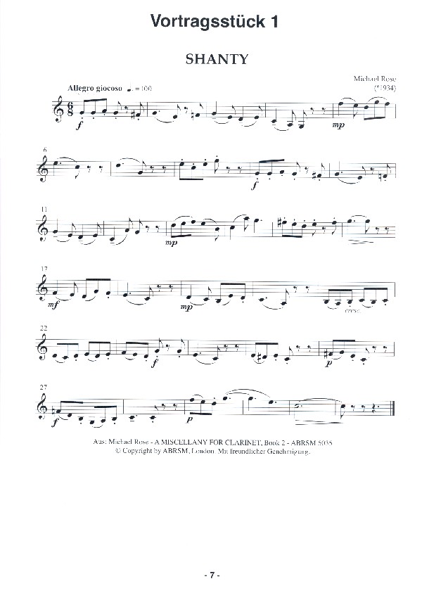 Instrumentallehrgang Klarinette