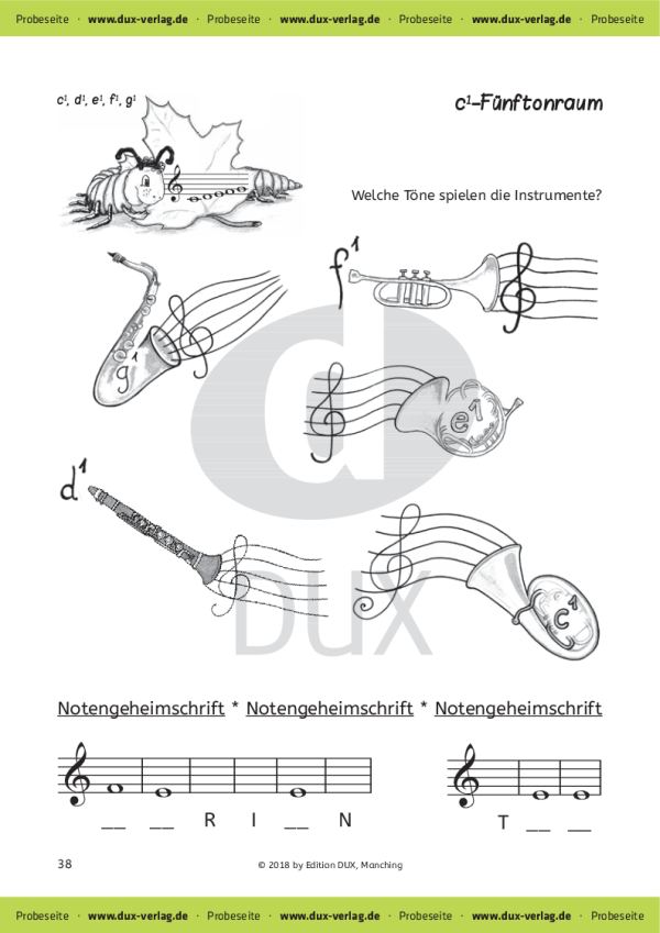 Das Violinschlüsselbuch mit Peppo dem Tausendfüßler