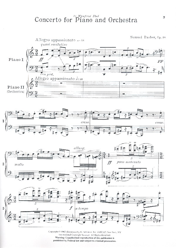 Concerto op.38 for piano and
