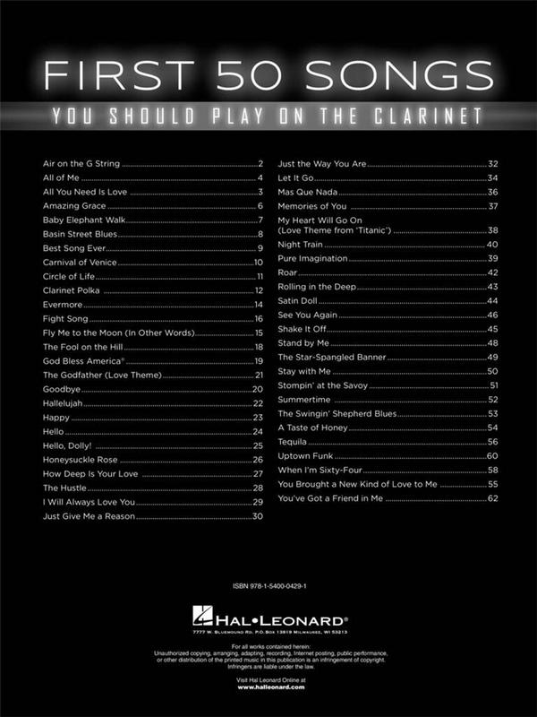 First 50 Songs You Should Play on the Clarinet
