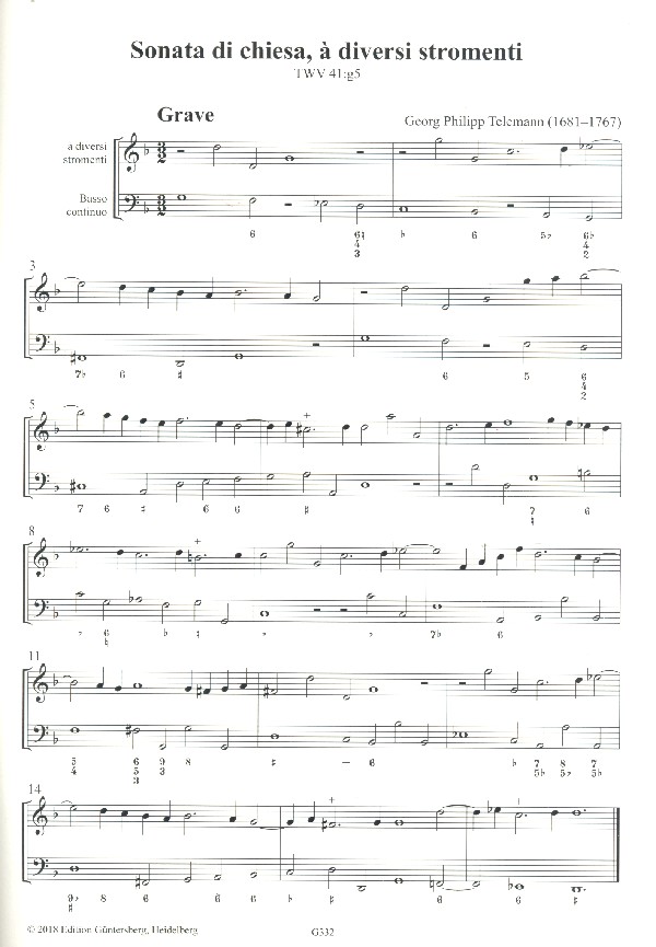Sonata da chiesa à diversi stromenti g-Moll TWV41:g5