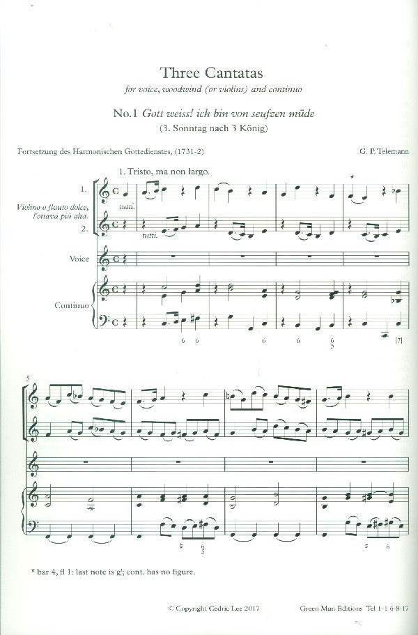 3 Kantaten aus Fortsetzung des Harmonischen Gottesdienstes