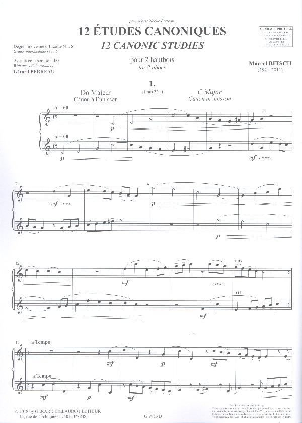 12 Études canoniques