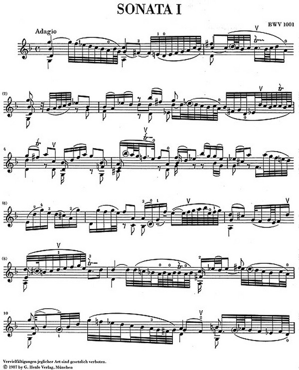 6 Sonaten und Partiten BWW1001-1006
