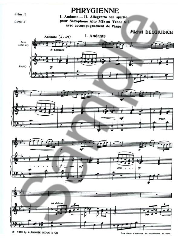 Phrygienne pour saxophone alto
