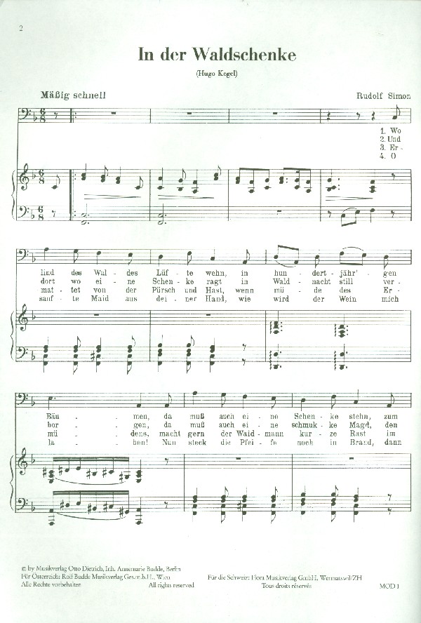 In der Waldschenke Lied für