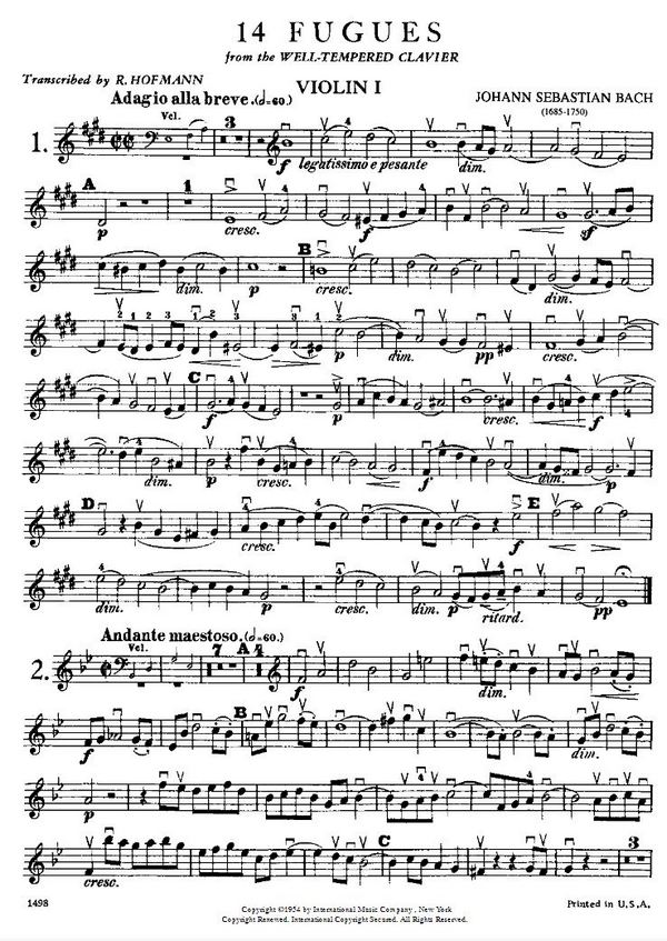 14 Fugues vol.1 (from the 'well-tempered Clavier')