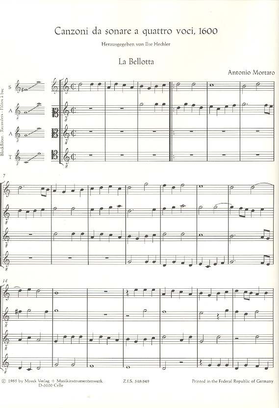 Canzoni da sonare a 4 voci