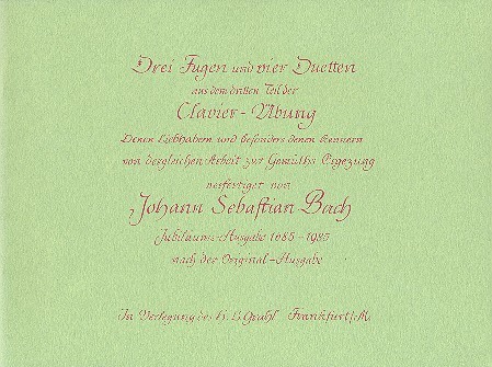 3 Fugen und 4 Duetten aus