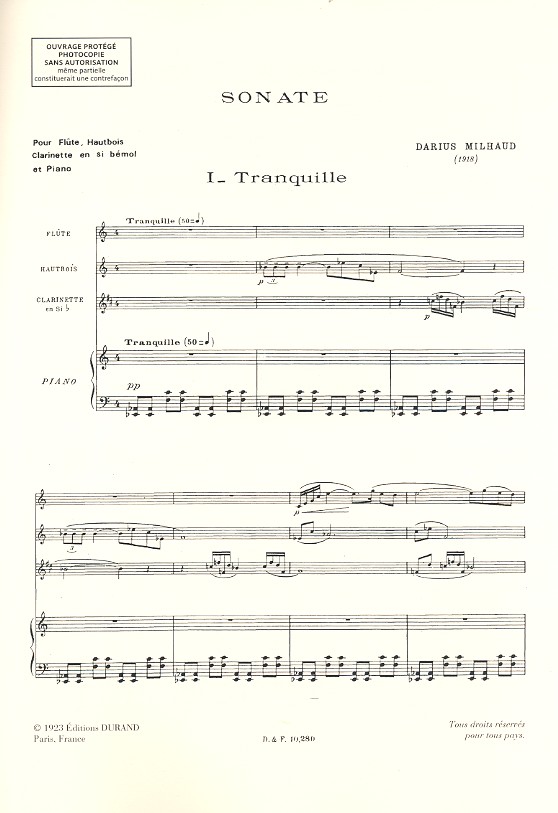 Sonate op.47 pour flûte, hautbois