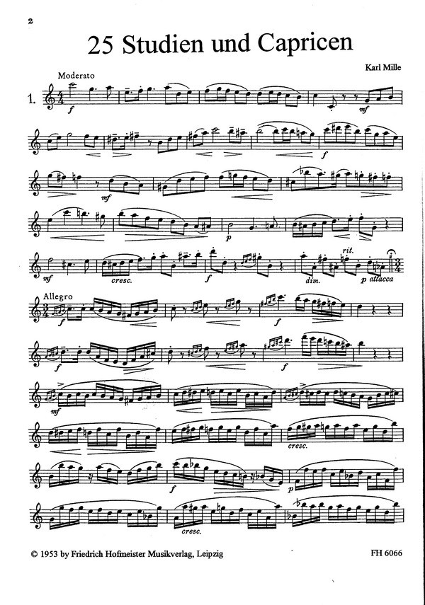 25 Studien und Capricen für Oboe