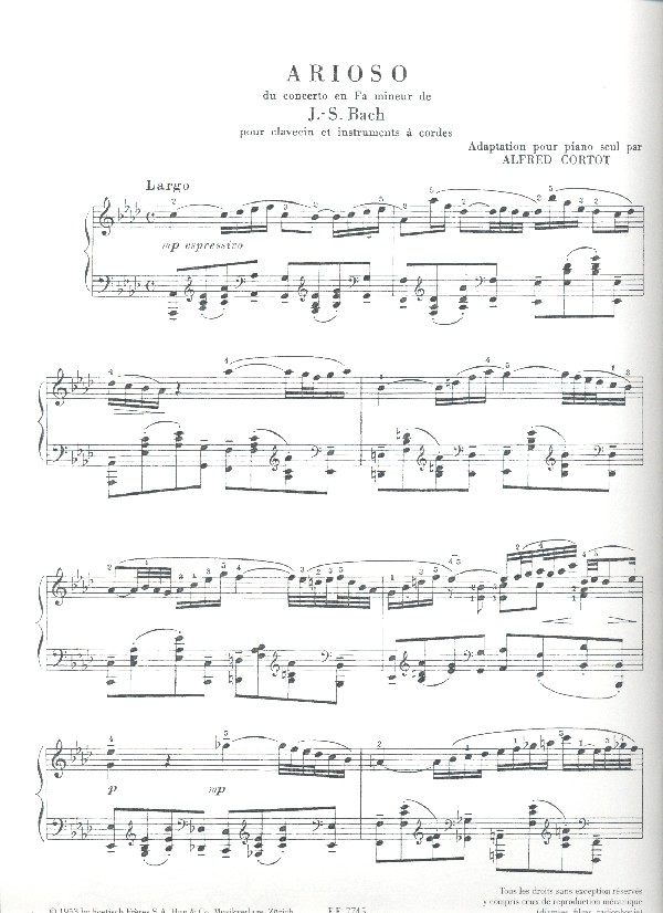 Arioso aus dem Klavierkonzert f-Moll BWV1056 